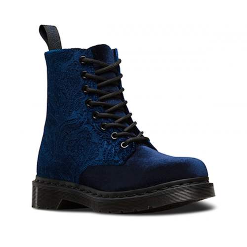 Dr Martens - Velvet Leather Ankle Boot in Navy Velvet