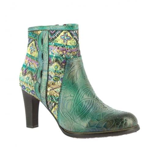 Laura Vita - Albane 10 Turquoise Leather Ankle Boots