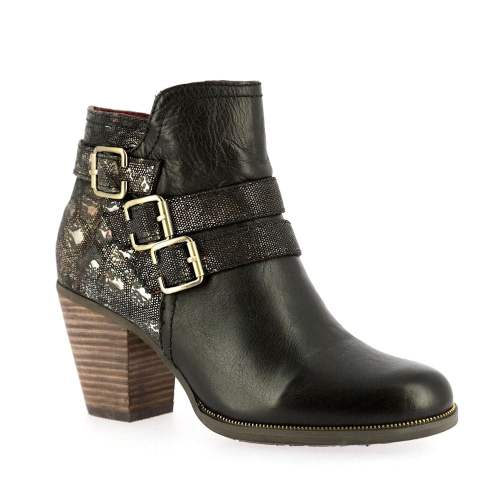 Laura Vita - Angelina 01 Noir Leather Ankle Boots