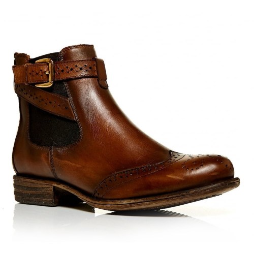 Moda in Pelle - Caliso Ankle Leather Tan/Brown Boots